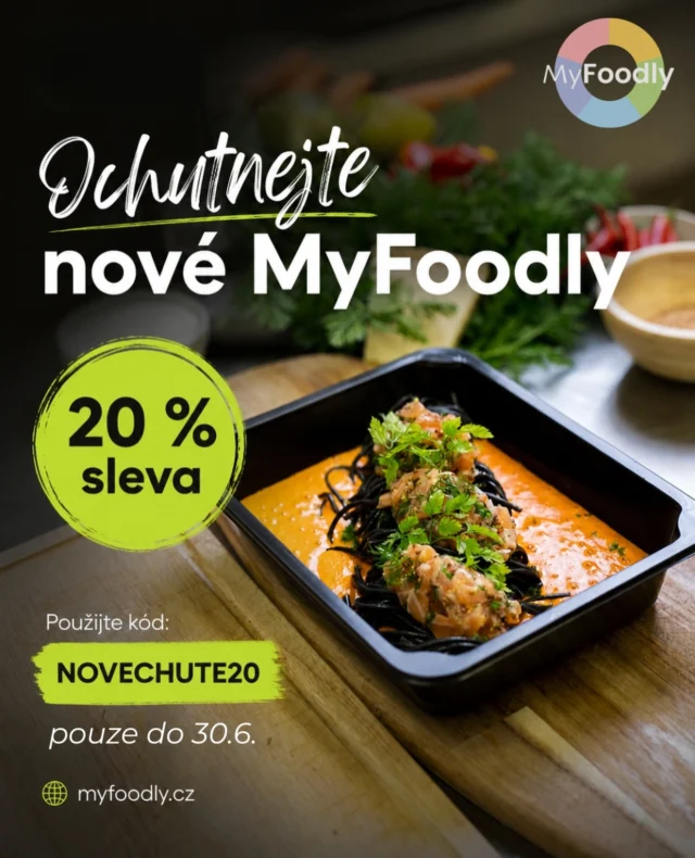 🍽️ PŘEDSTAVUJEME NOVÉ MYFOODLY | DO KONCE ČERVNA -20% 

Poslední měsíce jsme intenzivně pracovali na tom, aby vám naše jídla chutnala ještě víc. A výsledek? Nové MyFoodly je tady! ✨ 

Od začátku června pro vás vaříme podle nového menu pod vedením našeho nového hlavního kuchaře Ivoše. Společně s celým týmem jsme přepracovali receptury, vyladili dochucení a přinesli do kuchyně novou energii a nové nápady. 

Co je nového? 

✅ nové receptury a dochucení 
✅ více chuti v každém soustu 
✅ nový šéfkuchař Ivoš a nový tým 
✅ důraz na kvalitní suroviny a poctivou přípravu 
✅ jídla, na která se budete těšit každý den 

A protože jsme přesvědčeni, že rozdíl poznáte už po prvním soustu, připravili jsme pro vás speciální nabídku: 

🎁 ZÍSKEJTE SLEVU 20 % 

Použijte kód: 

👉 NOVECHUTE20 

Platí do 30. 6. 2026. 

Pokud jste MyFoodly delší dobu neochutnali, možná právě teď nastal ten správný čas objevit, co je u nás nového. 

Objednávejte na 👉 www.myfoodly.cz 

#NoveMyFoodly #KrabickovaDieta #ZdraveStravovani