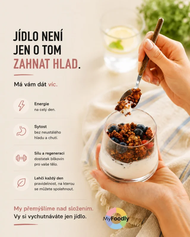 Jídlo není jen o tom zahnat hlad. Má vám dát víc.

Energii na den. Pocit sytosti. Sílu a prostor pro regeneraci. A hlavně dobrý pocit z toho, že svému tělu dáváte to, co potřebuje.

Nemusíte počítat každé sousto ani přemýšlet nad každým gramem.
Tohle přemýšlení nechte na nás.

My přemýšlíme nad složením.
Vy si vychutnáváte jen jídlo.

#MyFoodly #krabickovastrava #vyvazenajidla #zdravastrava #kvalitnijidlo jidlosmyslem zdravyzivotnistyl pravidelnost energie krabicky